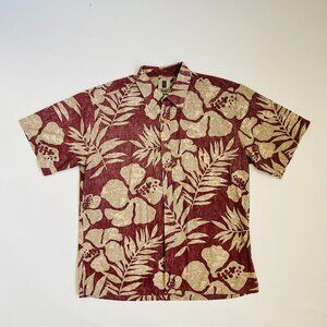 Tori Richard Honolulu Mens sz L Hawaiian Hawaii Floral Button Up Shirt USA Made